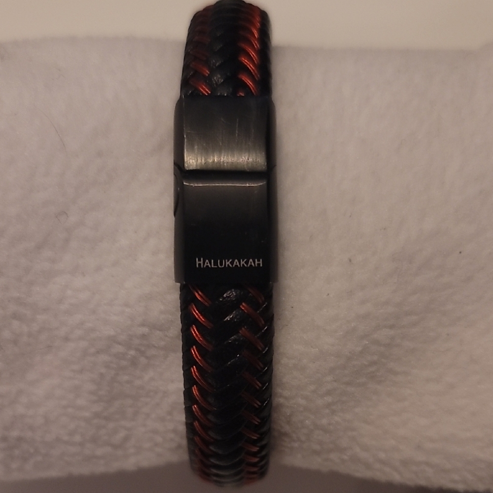 Black and Red Braided Men's Bracelet